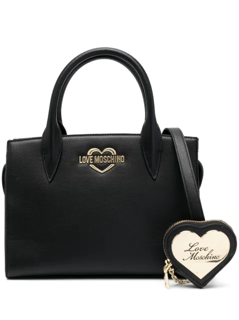 Love Moschino logo-plaque tote bag Black JC4080PP1HLD0