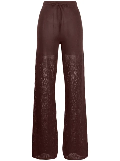 Nanushka logo-knit crochet trousers Brown NW23BCPA01969