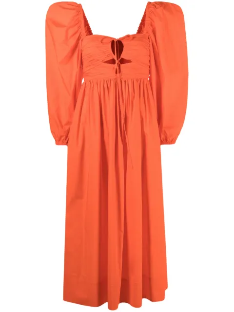 Ulla Johnson Alessa puff-sleeve midi dress Orange SP230188