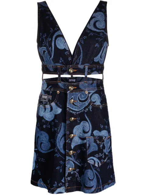 Versace Jeans Couture cut-out denim dress Blue 74HAO953DS007L54