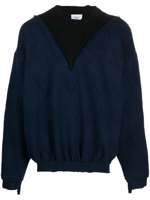 VETEMENTS distressed-effect merino jumper Blue UE63KN110N