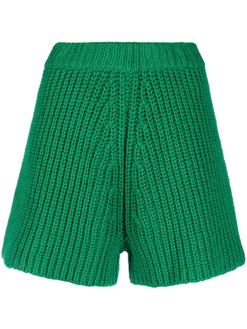 Alanui high-waisted knitted shorts Green LWHM017S23KNI0015757