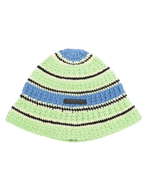 Stella McCartney crochet knit cotton bucket hat Green 7V0043WP0164