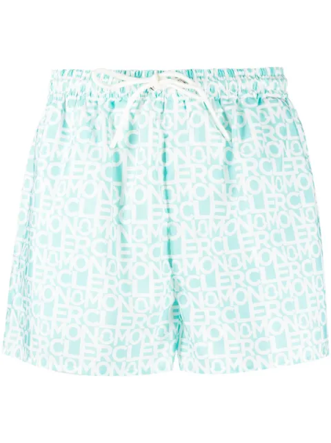 Moncler logo-print drawstring shorts Green I10932B00014596S8