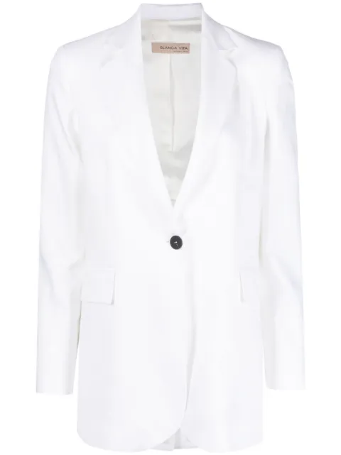 Blanca Vita single-breasted long-sleeve blazer White GESNERIA2124