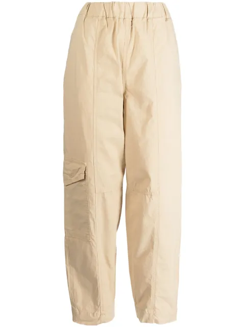 GANNI straight-leg organic cotton trousers Neutrals F8073