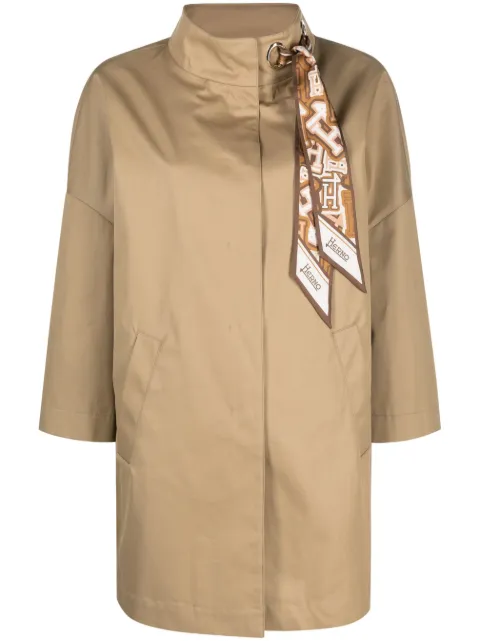 Herno scarf-embellished parka coat Brown GC000381D13218