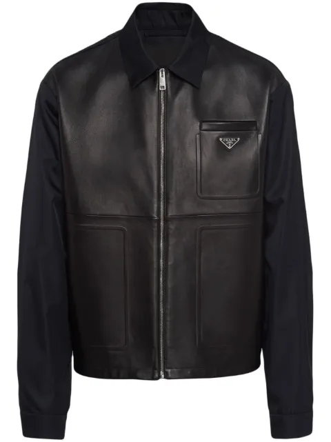 Prada Re-Nylon leather jacket Black SGC182S2311WQ8