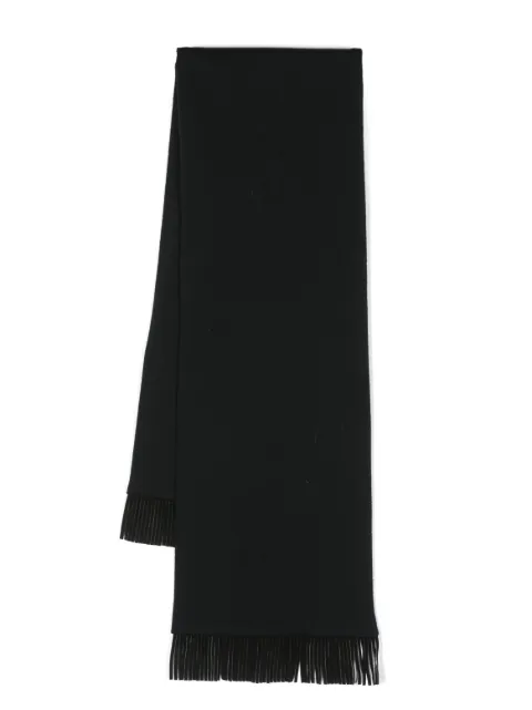 Saint Laurent Pre-Owned 1980s fringed wool scarf Black YSL250AA