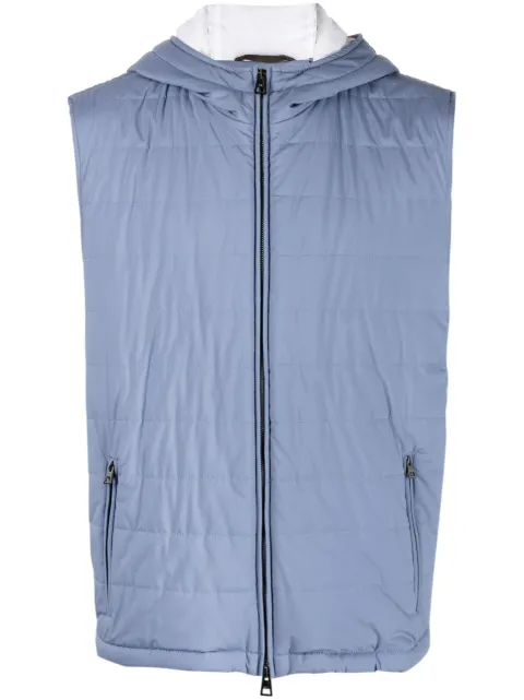 Manzoni 24 zipped hooded gilet Blue 23PU443