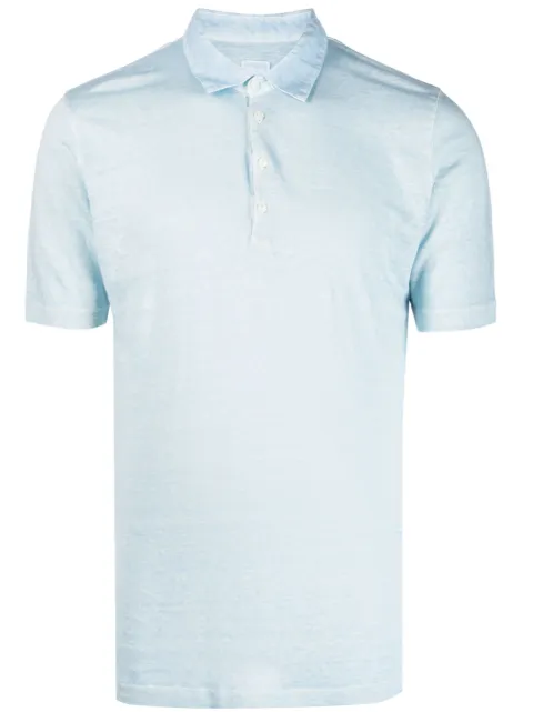 120% Lino short-sleeve linen polo shirt Blue Y0M7282000E908S00