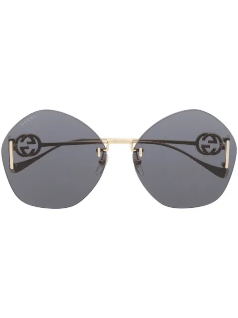 Gucci Eyewear frameless logo-engraved sunglasses Gold GG1203S002