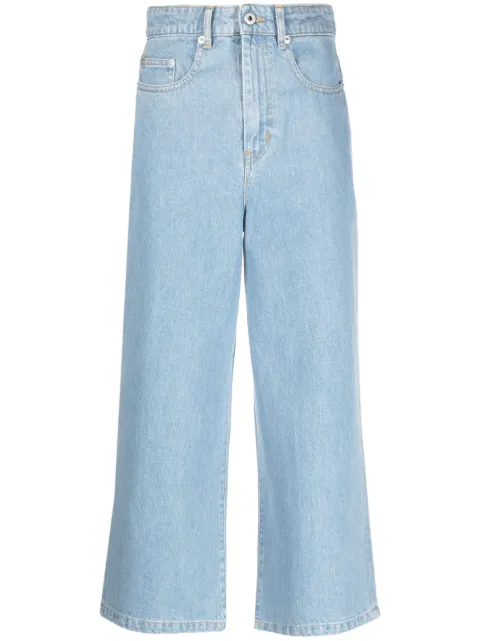 Kenzo Sumire cropped wide-leg jeans Blue FD52DP2136B4