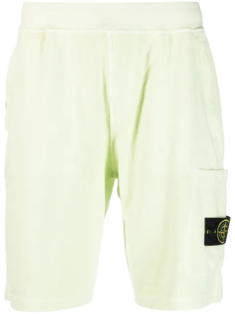Stone Island Compass-motif cotton shorts Green 781564060