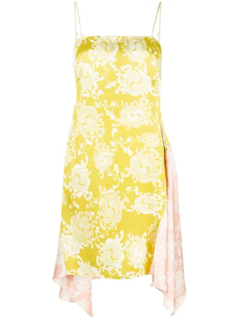 DSQUARED2 floral-print draped dress Yellow S72CV0386S76751