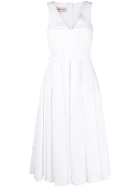 Blanca Vita V-neck sleeveless dress White ASTER7004