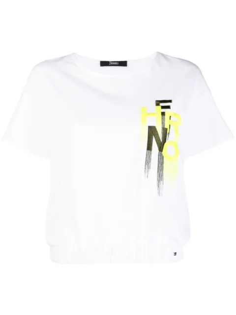 Herno embroidered-logo T-shirt White JG000171D52009