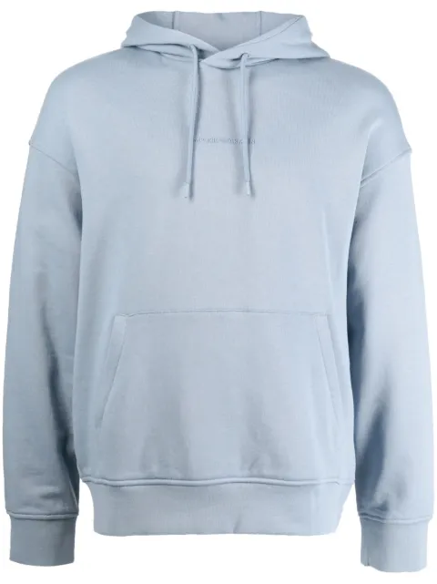 Emporio Armani pouch-pocket cotton hoodie Blue 3R1MDN1JWPZ
