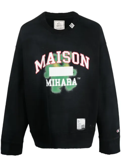 Maison MIHARA YASUHIRO logo-print cotton sweatshirt Black J10PO513