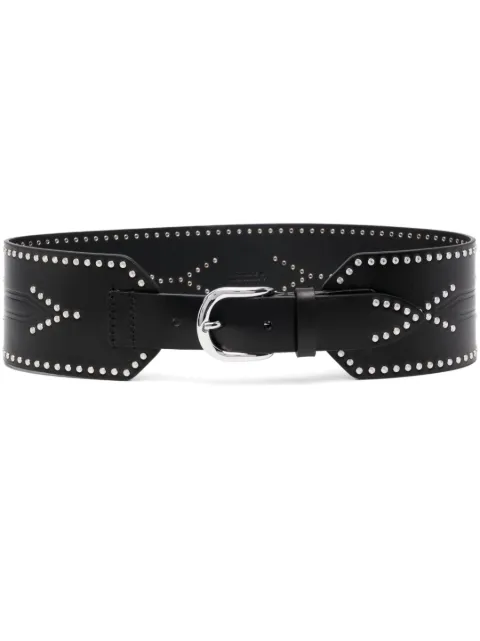 ISABEL MARANT Telma studded leather belt Black CE033BFAA2A02ABKSI