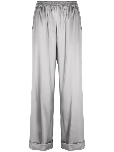 Dolce & Gabbana high-waist silk trousers Grey FTCWXTFUACD