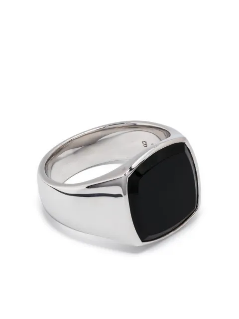 Tom Wood Cushion polished onyx ring Silver R74HPMPBO01S925M