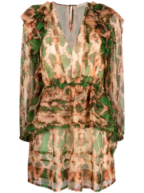 Ulla Johnson Adelaide abstract-print silk minidress Green SP230146