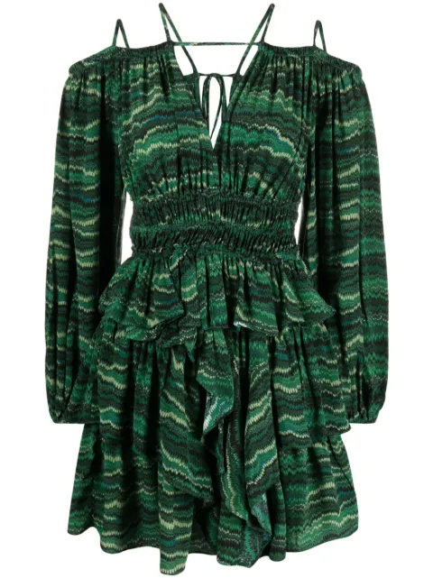 Ulla Johnson Silvia off-shoulder silk minidress Green SP230180