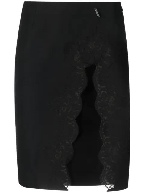 DSQUARED2 lace-detail virgin wool skirt Black S72MA0974S78136