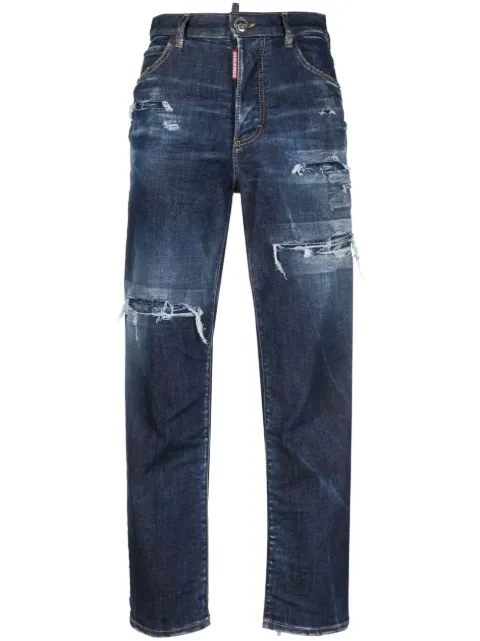 DSQUARED2 distressed-effect high-waisted jeans Blue S72LB0656S30789