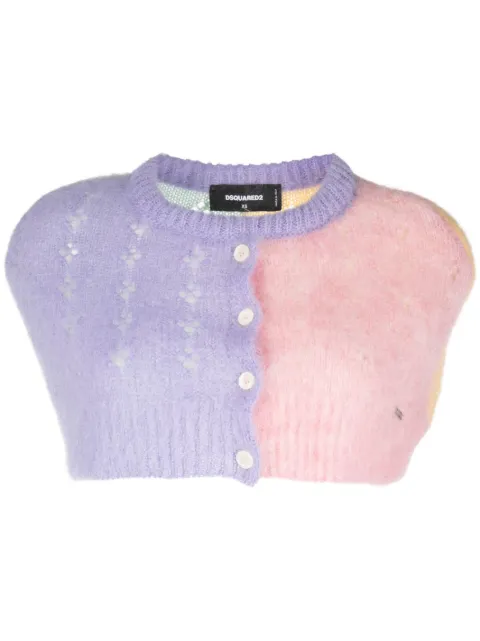 DSQUARED2 pointelle-knit brushed wool top Purple S72HA1158S18357
