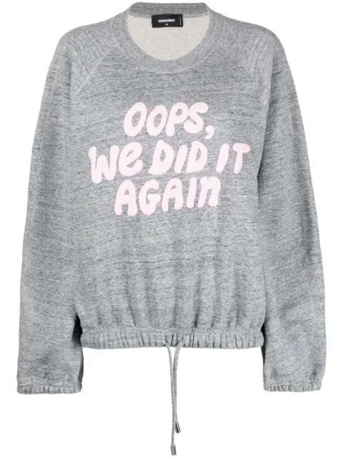 DSQUARED2 slogan-print long-sleeve sweatshirt Grey S72GU0432S25477