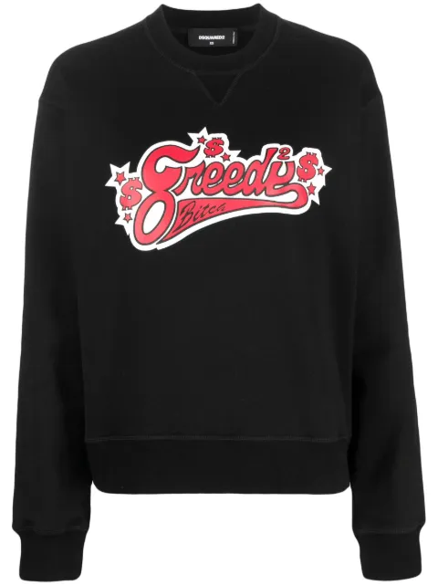 DSQUARED2 logo-print long-sleeve sweatshirt Black S72GU0438S25516