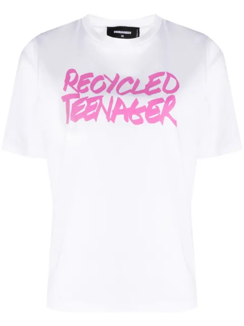 DSQUARED2 slogan-print short-sleeve T-shirt White S72GD0484S23009