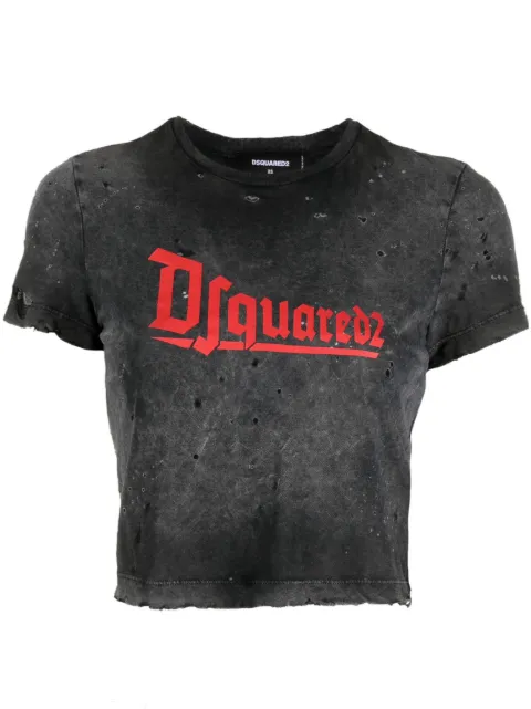 DSQUARED2 logo-print faded cotton T-shirt Grey S72GD0480S21600
