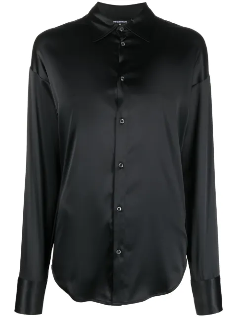 DSQUARED2 embellished satin shirt Black S72DL0734S53846