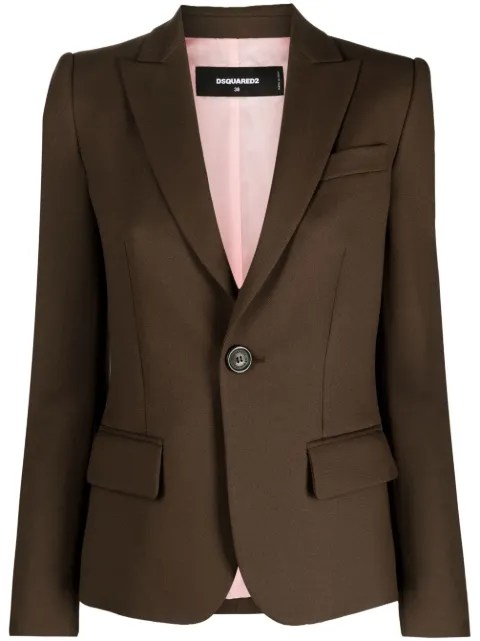 DSQUARED2 single-breasted long-sleeve blazer Brown S72BN0668S78300
