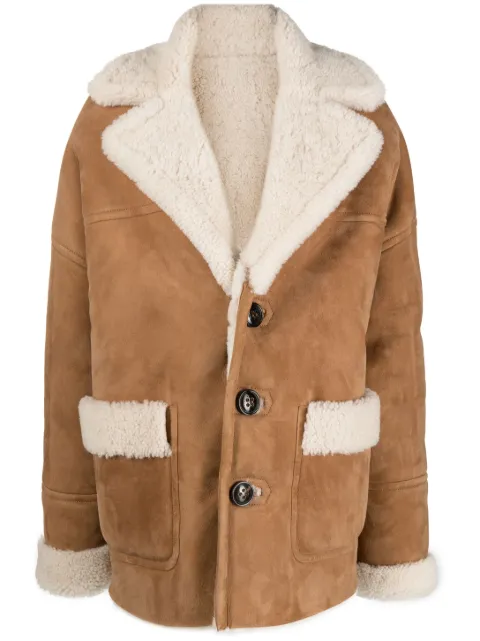DSQUARED2 plain padded leather coat Brown S72AA0506SY1514