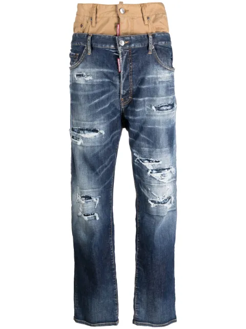 DSQUARED2 double-waist distressed jeans Blue S71LB1293S30789