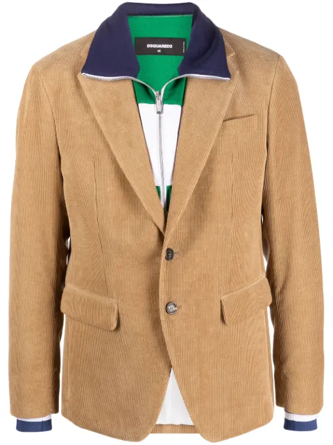 DSQUARED2 layered-effect single-breasted blazer Neutrals S71BN0922S78132