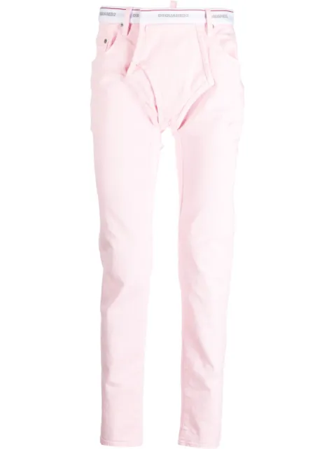 DSQUARED2 briefs-design straight leg trousers Pink S71LB1321S30733