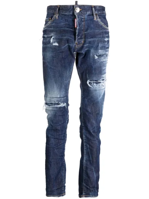 DSQUARED2 distressed-finish denim jeans Blue S71LB1257S30789