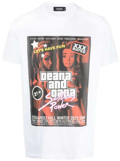 DSQUARED2 graphic-print cotton T-shirt White S71GD1337S23009