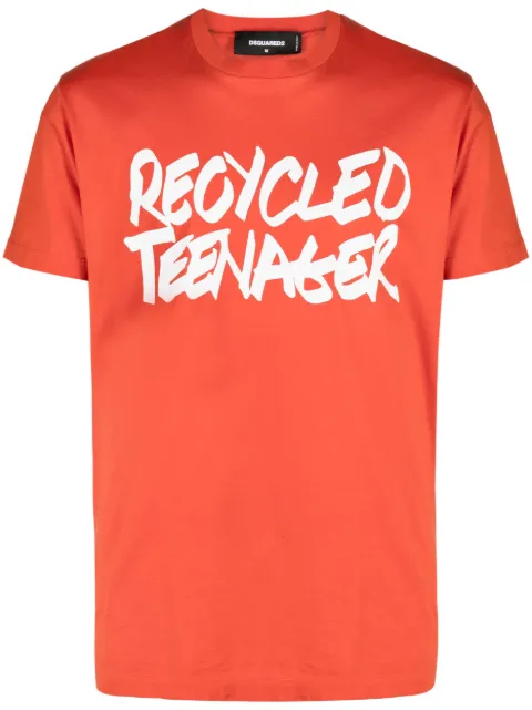 DSQUARED2 graphic-print cotton T-shirt Red S71GD1320S22427