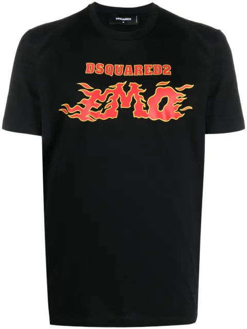 DSQUARED2 graphic-print cotton T-shirt Black S71GD1313S23009