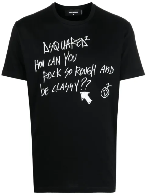 DSQUARED2 slogan-print cotton T-shirt Black S71GD1299S23009