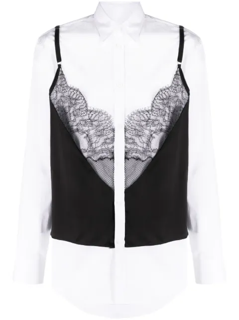 DSQUARED2 layered lace-embellished shirt White S71DM0662S36275
