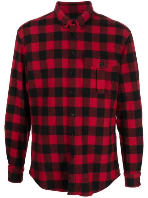 DSQUARED2 check-pattern wool-blend shirt Black S71DM0655S78301