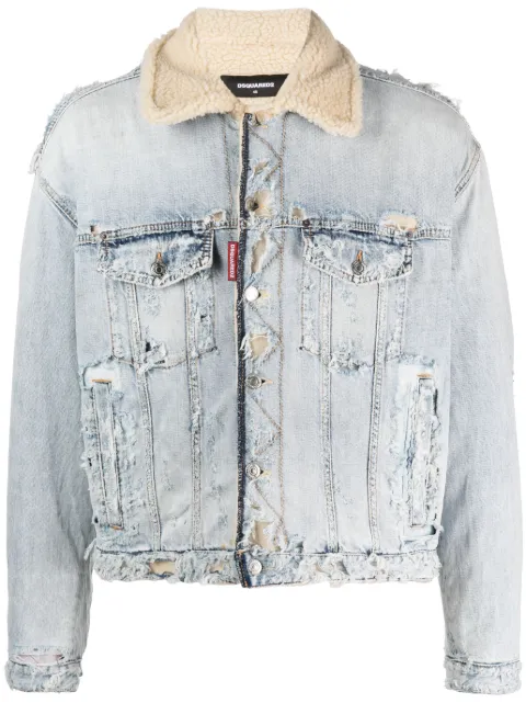 DSQUARED2 distressed denim jacket Blue S71AN0466S30309