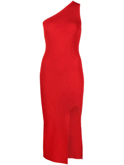 Michael Kors Collection asymmetric one-shoulder knitted dress Red CKA7230020